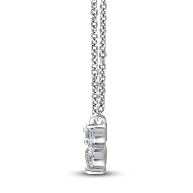 Main Image 2 of Diamond 3-Stone Pendant Necklace 1/3 ct tw Round 14K White Gold