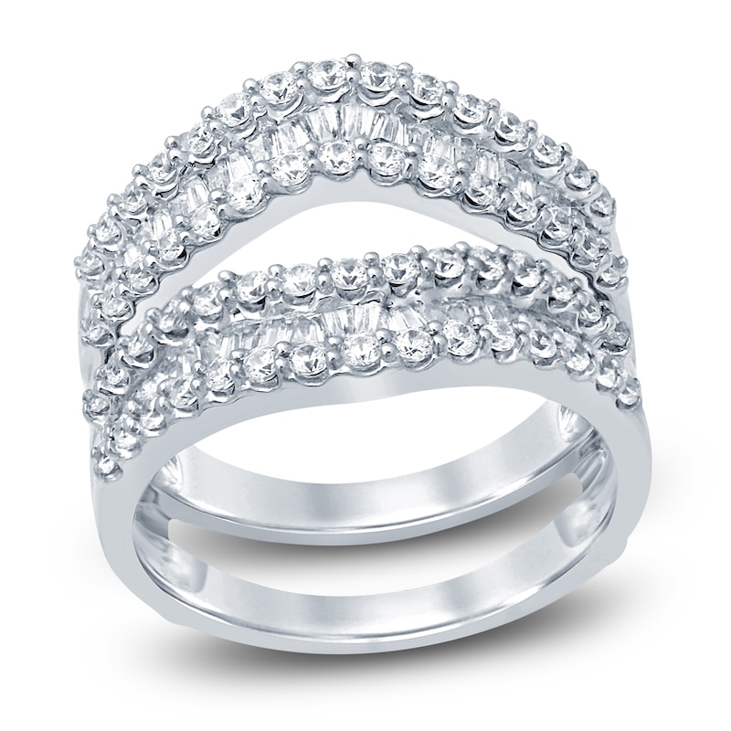 Main Image 1 of Diamond Anniversary Enhancer Band 1-1/4 ct tw Round/Baguette 14K White Gold