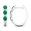 Thumbnail Image 1 of Emerald Earrings 1/20 ct tw Diamonds 14K White Gold