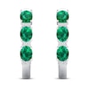 Thumbnail Image 2 of Emerald Earrings 1/20 ct tw Diamonds 14K White Gold