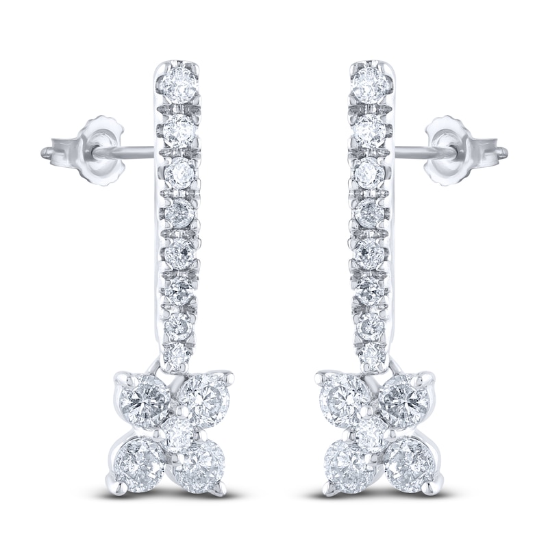 Main Image 3 of Diamond Drop Earrings 1/3 ct tw Round 14K White Gold