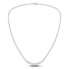 Thumbnail Image 0 of Lab-Created Diamond Riviera Tennis Necklace 15 ct tw Round 14K White Gold 17"