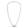 Thumbnail Image 2 of Lab-Created Diamond Riviera Tennis Necklace 15 ct tw Round 14K White Gold 17"