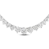 Thumbnail Image 4 of Lab-Created Diamond Riviera Tennis Necklace 15 ct tw Round 14K White Gold 17"