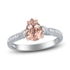 Thumbnail Image 2 of Natural Pear-Shaped Morganite & Diamond Engagement Ring 3/8 ct tw 14K White Gold