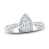 Thumbnail Image 1 of Diamond Engagement Ring 1-1/3 ct tw Pear/Round 14K White Gold