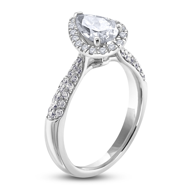 Main Image 2 of Diamond Engagement Ring 1-1/3 ct tw Pear/Round 14K White Gold