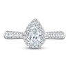 Thumbnail Image 3 of Diamond Engagement Ring 1-1/3 ct tw Pear/Round 14K White Gold