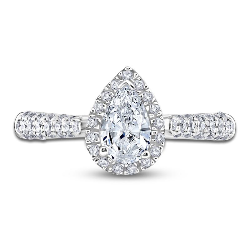 Main Image 3 of Diamond Engagement Ring 1-1/3 ct tw Pear/Round 14K White Gold