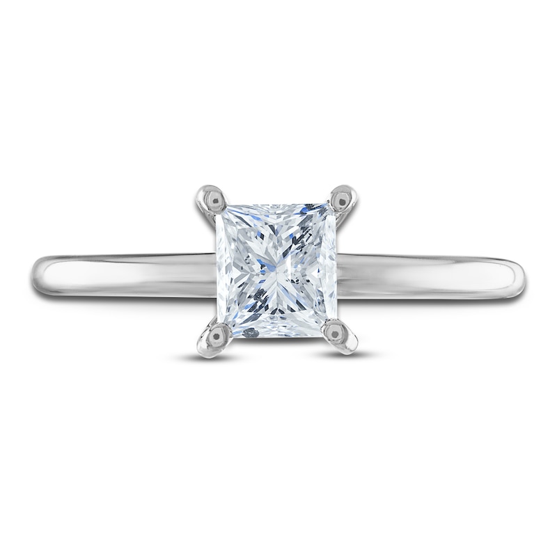 Certified Princess Diamond Solitaire Engagement Ring 1 ct tw 14K White Gold