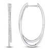 Thumbnail Image 1 of Shy Creation Diamond Crossover Hoop Earrings 1/4 ct tw 14K White Gold SC55021777H1.20