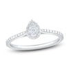 Thumbnail Image 1 of Multi-Diamond Pear Halo Promise Ring 1/20 ct tw 10K White Gold