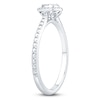 Thumbnail Image 2 of Multi-Diamond Pear Halo Promise Ring 1/20 ct tw 10K White Gold