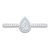 Thumbnail Image 3 of Multi-Diamond Pear Halo Promise Ring 1/20 ct tw 10K White Gold