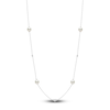 Thumbnail Image 0 of Yoko London Akoya Cultured Pearl & Diamond Station Necklace 1/15 ct tw 18K White Gold 18"