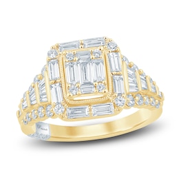 Pnina Tornai Baguette & Round-Cut Multi-Diamond Engagement Ring 1-3/8 ct tw 14K Yellow Gold