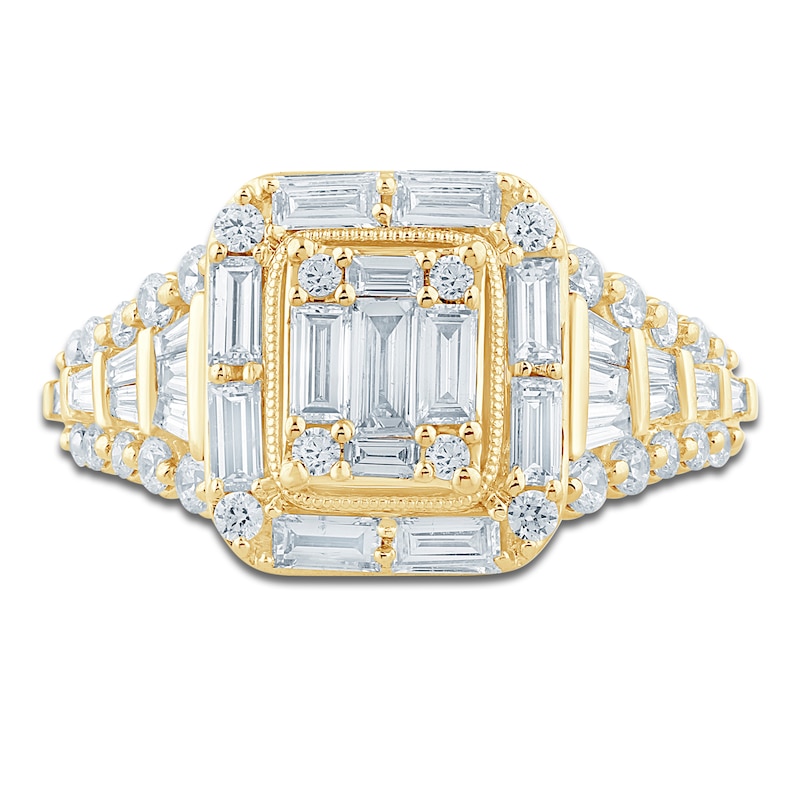 Main Image 3 of Pnina Tornai Baguette & Round-Cut Multi-Diamond Engagement Ring 1-3/8 ct tw 14K Yellow Gold