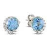 Thumbnail Image 2 of Natural Swiss Blue Topaz & Diamond Stud Earrings 1/10 ct tw 10K White Gold