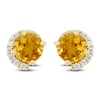 Thumbnail Image 1 of Natural Citrine & Diamond Stud Earrings 1/10 ct tw 10K Yellow Gold