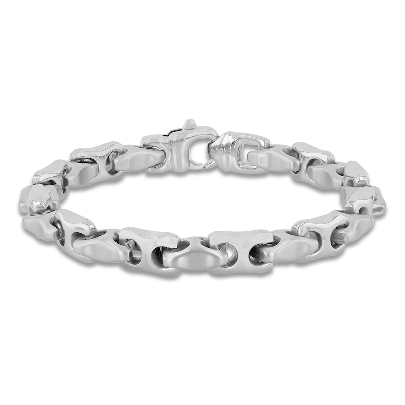 Main Image 1 of Men's Puffed Mariner Chain Bracelet Stainless Steel 9&quot;