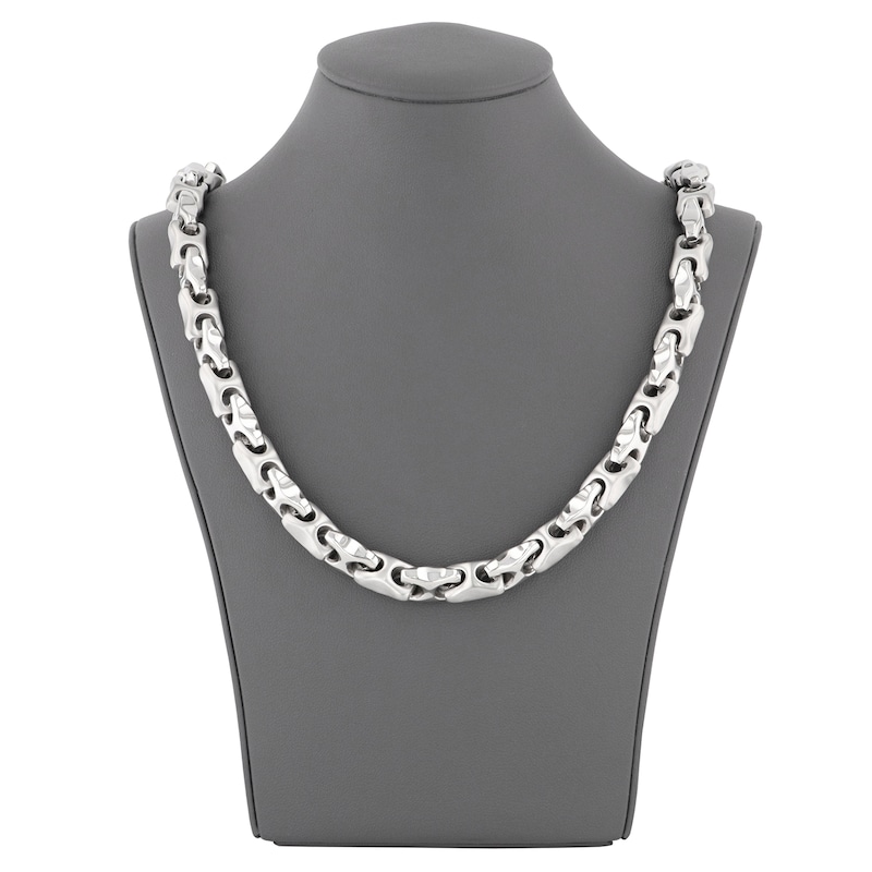 Main Image 5 of Men's Puffed Mariner Chain Necklace Stainless Steel 24&quot;