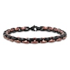 Thumbnail Image 1 of Men's Satin-Finish Link Bracelet Brown & Black Ion-Plated Stainless Steel 9&quot;