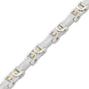 Thumbnail Image 2 of Men's Diamond Byzantine Chain Bracelet 1/4 ct tw Stainless Steel & Yellow Ion Plating 8.5&quot;