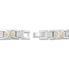 Thumbnail Image 3 of Men's Diamond Byzantine Chain Bracelet 1/4 ct tw Stainless Steel & Yellow Ion Plating 8.5&quot;