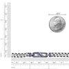 Thumbnail Image 4 of Men's Blue Lab-Created Sapphire Curb Chain Bracelet Sterling Silver 8.5"