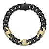 Thumbnail Image 2 of Men's Cuban Chain Bracelet 10mm Black & Yellow Ion-Plated Stainless Steel 8.5&quot;