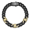 Thumbnail Image 1 of Men's White Lab-Created Sapphire Cuban Chain Bracelet Black & Yellow Ion-Plated Stainless Steel 8.5"