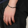 Thumbnail Image 6 of Men's Natural Black Agate & Black Spinel Bead Layered Chain Bracelet Sterling Silver 8&quot;