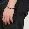 Thumbnail Image 7 of Men's Natural Black Agate & Black Spinel Bead Layered Chain Bracelet Sterling Silver 8&quot;