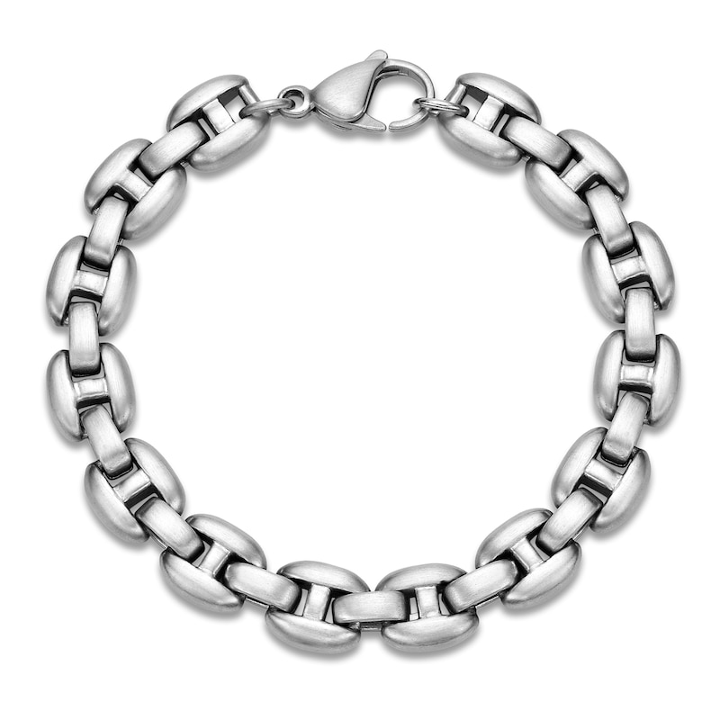 Main Image 1 of Men's Matte Puff Chain Bracelet 8.5mm Stainless Steel 8.5&quot;