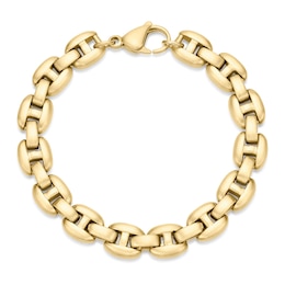 Men's Matte Puff Chain Bracelet 8.5mm Yellow Ion-Plated Stainless Steel 8.5&quot;