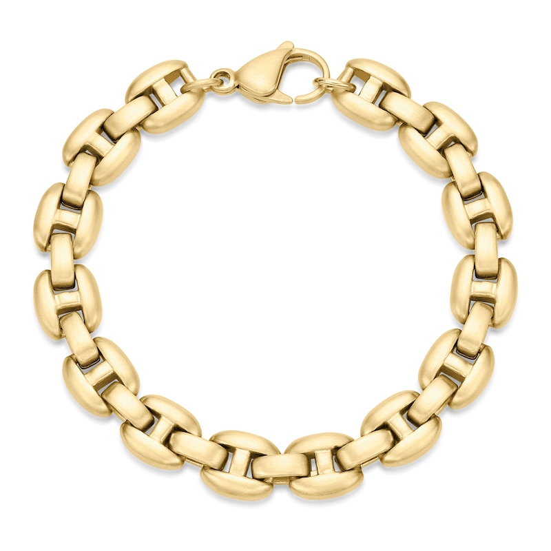 Main Image 1 of Men's Matte Puff Chain Bracelet 8.5mm Yellow Ion-Plated Stainless Steel 8.5&quot;