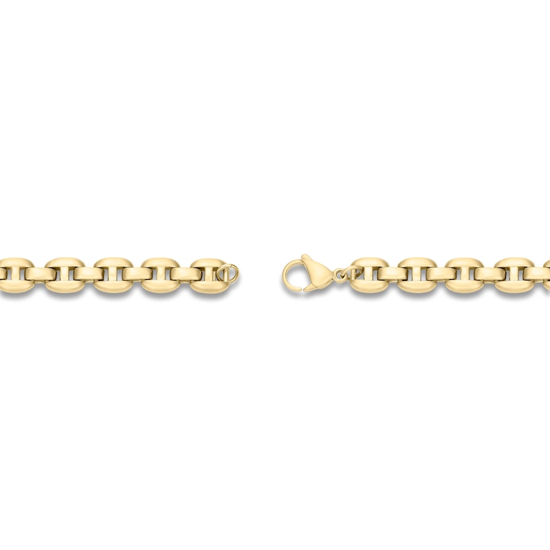 Main Image 4 of Men's Matte Puff Chain Bracelet 8.5mm Yellow Ion-Plated Stainless Steel 8.5&quot;