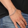 Thumbnail Image 7 of Men's Natural Black Spinel Paperclip Chain Bracelet Sterling Silver 8.5&quot;