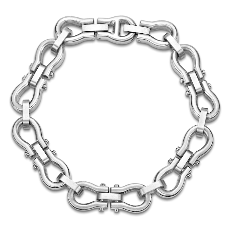 Men's Stirrup Link Chain Bracelet Stainless Steel 8.5"