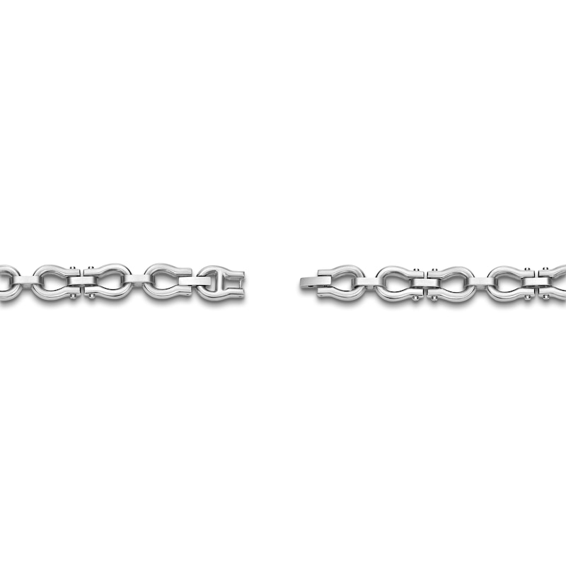 Main Image 4 of Men's Stirrup Link Chain Bracelet Stainless Steel 8.5&quot;