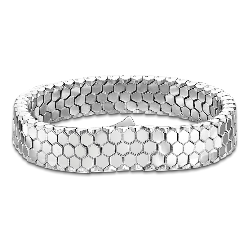 Main Image 2 of Men's Honeycomb Bracelet Stainless Steel 8&quot;