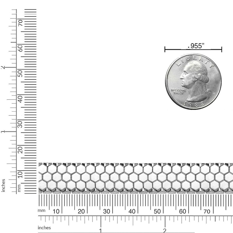 Main Image 5 of Men's Honeycomb Bracelet Stainless Steel 8&quot;