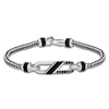 Thumbnail Image 1 of Men's Natural Black Onyx & Black Spinel Bracelet Sterling Silver 8.5&quot;