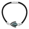 Thumbnail Image 2 of Men's Natural Malachite & Black Spinel Arrow Leather Bracelet Sterling Silver 8.5&quot;