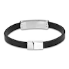 Thumbnail Image 2 of Men's Natural Black Agate Leather Bracelet Sterling Silver 8.5&quot;