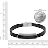 Thumbnail Image 5 of Men's Natural Black Agate Leather Bracelet Sterling Silver 8.5&quot;