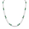 Thumbnail Image 1 of 1933 by Esquire Men's Cultured Pearl & Natural Malachite Bead Necklace 18K Yellow Gold-Plated Sterling Silver 22&quot;