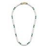 Thumbnail Image 2 of 1933 by Esquire Men's Cultured Pearl & Natural Malachite Bead Necklace 18K Yellow Gold-Plated Sterling Silver 22&quot;