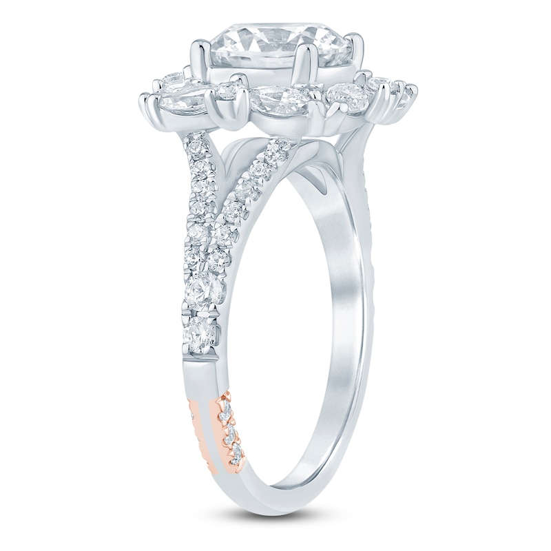 Main Image 2 of Pnina Tornai Round-Cut Lab-Created Diamond Halo Engagement Ring 3 ct tw 14K White Gold