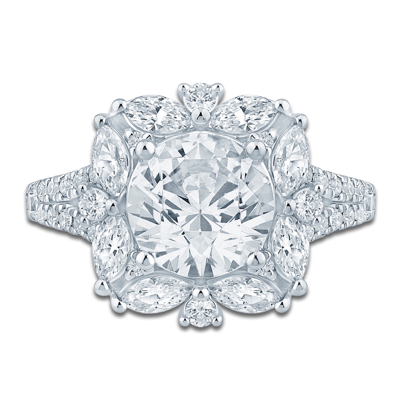 Main Image 3 of Pnina Tornai Round-Cut Lab-Created Diamond Halo Engagement Ring 3 ct tw 14K White Gold